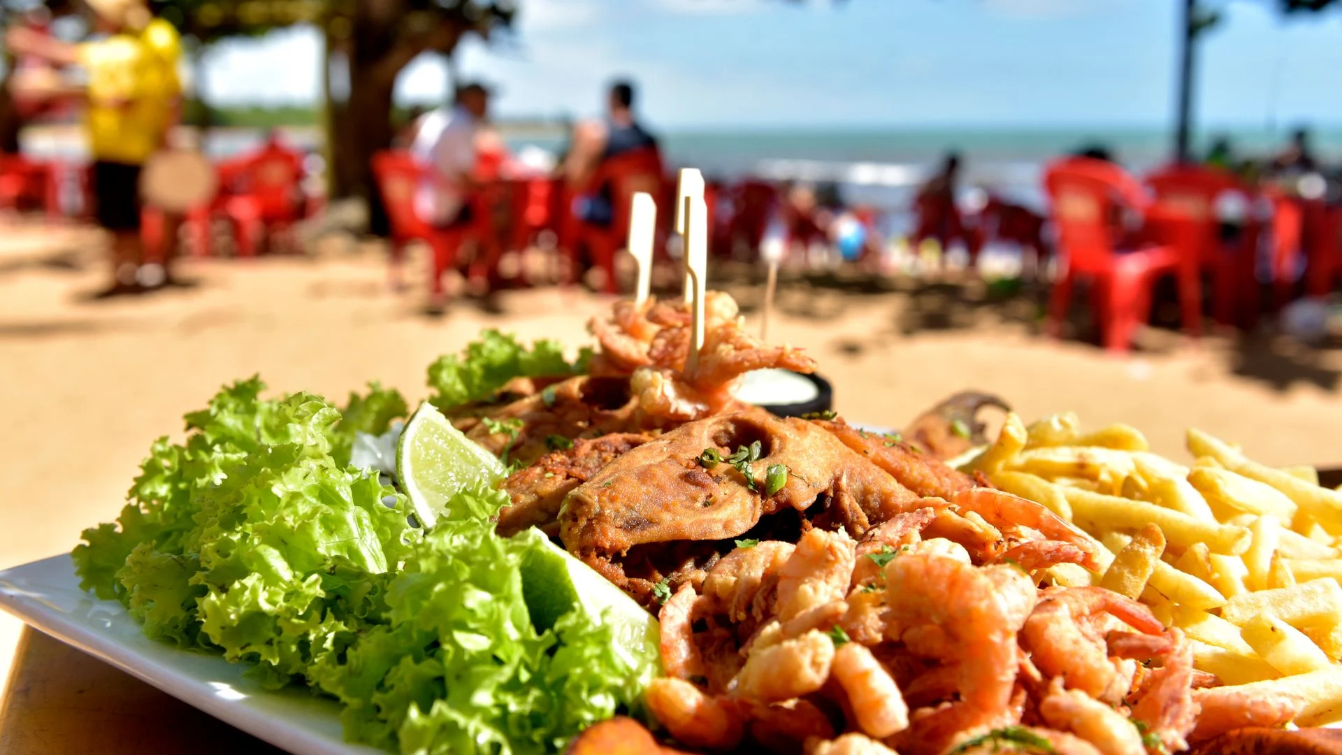 Petiscos na praia